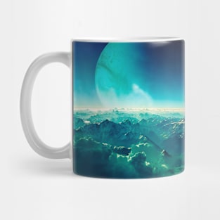 Blue Horizon - Space Collage, Retro Futurism, Sci-Fi Mug